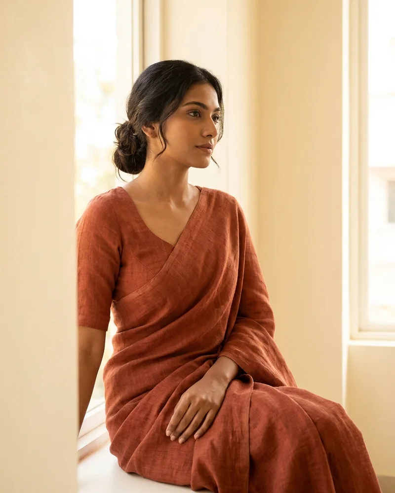 Saanjh Linen Saree